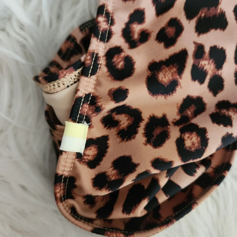 Summersalt‎  One Piece Swimsuit Women's 16 Marina Leopard Print Brown Black